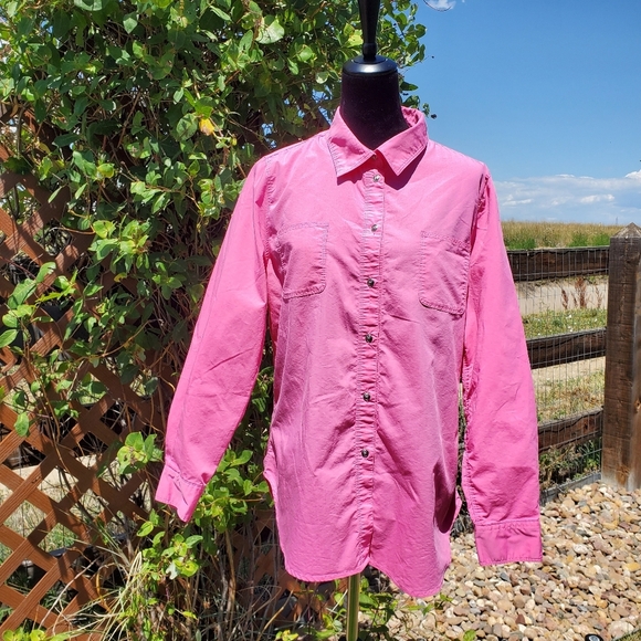 Wendy Williams Pink Collared Button Down Shirt with Cuffed Sleeves Size Large - Picture 9 of 16